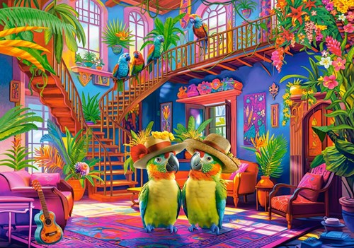 Castorland Puzzle Papageien im Paradies - 500 Teile bunte Legespiel