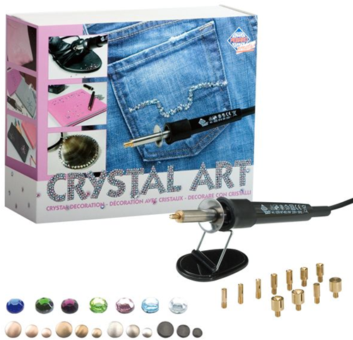 Pebaro Crystal Art Set - Hotfix Applikator mit Strasssteinen und Nieten