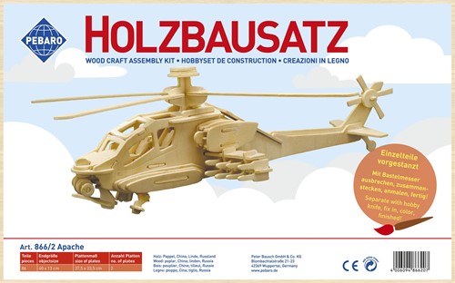 Pebaro Pebaro Holzbausatz Apache-Hubschrauber