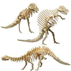 Pebaro Holzbaukasten Dinos - kreatives Bastelset für Kinder
