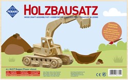 Pebaro Holz Bausatz Bagger - kreatives Lernspielzeug Bastelset