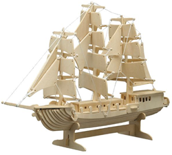 Pebaro Holz-Bausatz Segelschiff - kreatives Spielzeug Bastelset