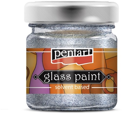 Pentart Pentart Glasverf Solvent Basis 30 ml Sparkling Zilver