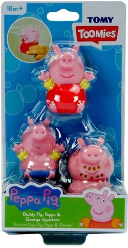 Tomy Peppa Pig Badespielzeug Wasserspritzer - 3 Figuren Set