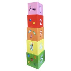 Barbo Toys Peppa Pig Stapelwürfel mit Holzfiguren
