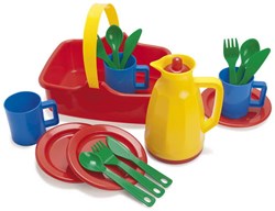 Dantoy Picknickset Kunststoff Picknickkorb 18-teilig für Kinder