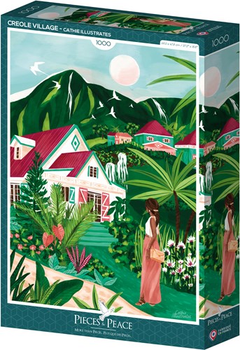 Pieces & Peace Puzzle Creole Village - 1000 Teile buntes Spiel-2