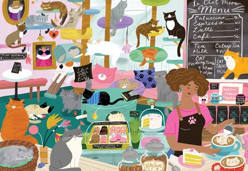 Pieces & Peace Mein Lieblingsplatz ist im Katzencafé - 1000 Teile