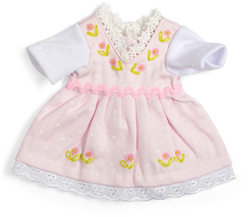 Bigjigs Puppenkleid rosa - Puppenkleidung für Babypuppe 25cm
