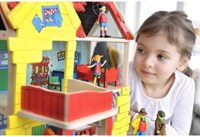 Kinderboeken Pippi Langstrumpf Holz Puppenhaus Schlafzimmer Möbelset Villa Kunterbunt-3