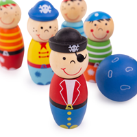 BigJigs Holz Kegelspiel Piraten - 7-teiliges Kinderspiel-3