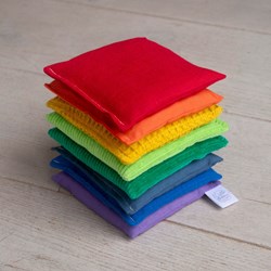 Little Botanic Label Sensorische pittenzakjes - Regenboog - 8 stuks