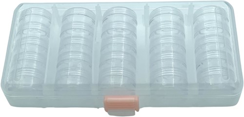 Hobby & Bastelspaß Kunststoff-Aufbewahrungsboxen rund 18,5 x 8,5 x 3,2 cm 25 Stück