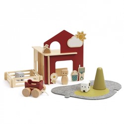 Micki Holz Bauernhof Spielset - Bauernhof Spielwelt 21-teilig