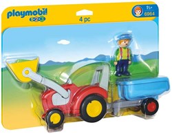 Playmobil Bauernhof Traktor mit Anhänger 1.2.3 - 6964 Spielzeug
