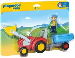 Playmobil Bauernhof Traktor mit Anhänger 1.2.3 - 6964 Spielzeug