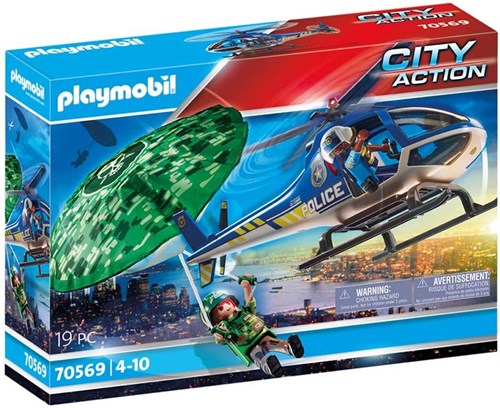 Playmobil Polizeihelikopter Spielzeug Fallschirm-Verfolgung 70569