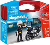 Playmobil Polizei Spielzeugkoffer City Action tragbares Spielfigurenset