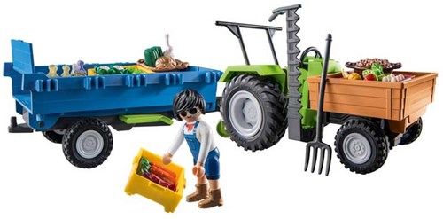 Playmobil Country Spielzeug Traktor mit Anhänger - 71249 Bauernhof-2
