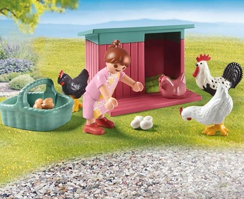 Playmobil Bauernhof Spielzeug Kleine Hühnerfarm Garten Set-3