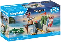 Playmobil Piraten Spielzeug Starter Pack mit Alligator und Schatztruhe