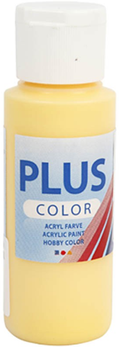 Plus Color Acrylfarbe Gelb - Bastelfarbe 60 ml - Seidenglanz