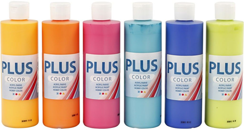 Plus Color Plus Color Acrylfarben-Set 6x250 ml Bunt