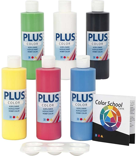 Plus Color Plus Color Acrylfarben-Set 6x250 ml Grundfarben