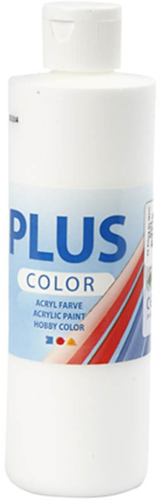 Plus Color Acrylfarbe Weiß 250 ml - Bastelfarbe für Malen und Dekorieren