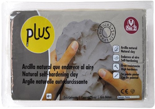 Plus Plus Lufttrocknender Ton 1 kg Betongrau