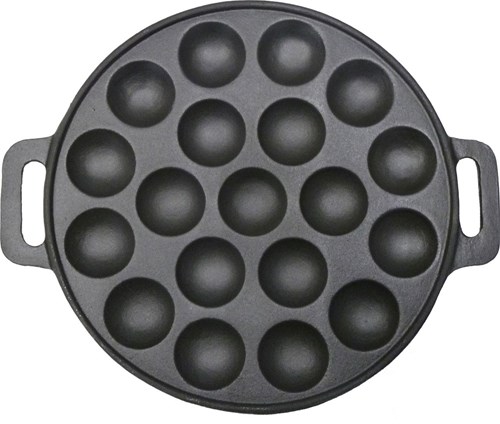 ARO houseware Poffertjesplatte aus Gusseisen 19 Stück 24cm schwarz