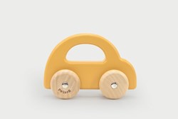 PolarB Holzspielzeugauto - gelb - Kleinkindspielzeug - Holzauto