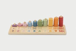 PolarB pädagogisches Holz-Zähl- und Zuordnungsspiel 55-teilig buntes Spielzeug