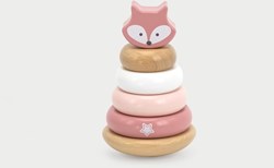 PolarB Holz Stapelturm Fuchs - Lernspielzeug Pastellrosa