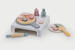 PolarB Holz Pizzaofen - Holzpizzeria - Spielzeug Pizza Set für Kinder