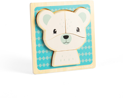 BigJigs Holz Tierpuzzle Polar Bear - Lernspielzeug für Kinder