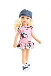 Paola Reina Puppe Amigas Claudia Denim-Mütze 32 cm Spielzeugpuppe