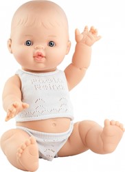 Paola Reina Gordi Babypuppe Junge Weiß Pyjama - 34 cm