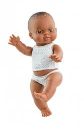Paola Reina Gordi Babypuppe Mädchen Dunkelbraun Pyjama - 34 cm
