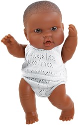 Paola Reina Pop Puppegie dunkler Junge/weiß (21cm)