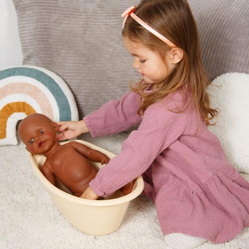 Heless Puppenbad Spielzeug Badewanne beige Kunststoff 41x23x13 cm