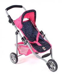 Bayer Chic 2000 Puppenwagen Jogger Lola - Konfetti Pink - höhenverstellbarer Griff