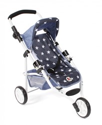 Bayer Chic 2000 Puppenwagen Jogger Lola - navy Sterne - höhenverstellbarer Griff