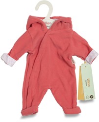 Skrallan Poppenkleding onesie koraalroze (36-40cm)