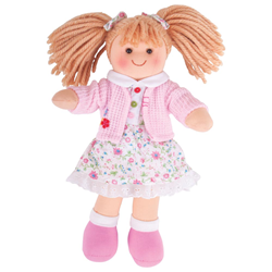 BigJigs Puppe Poppy - Stoffpuppe Mädchen - 28 cm - Modepuppe