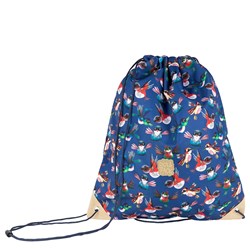 Pick & Pack Turnbeutel Vögel dunkelblau - Sporttasche recyceltes Polyester