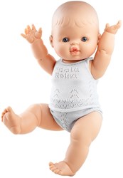 Paola Reina Puppenunterwäsche grau - Babypuppe Kleidung Set Baumwolle 34cm