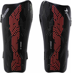 Precision Schienbeinschoner Fußball Origin.0 Strap schwarz-rot Small