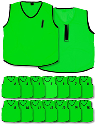 Precision Trainingsleibchen Mesh nummeriert grün - Sport Bibs Pack 15 Kinder
