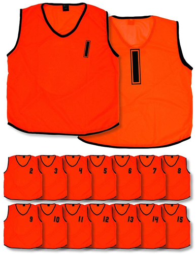 Precision Trainingsleibchen Mesh nummeriert 1-15 Fluo Orange für Kinder